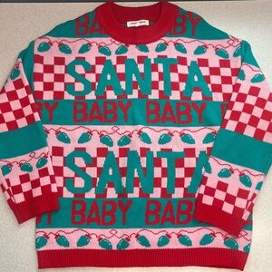 Grayson/Threads Santa Baby Crewneck Sweater Women’s XS Green Red Pink Christmas